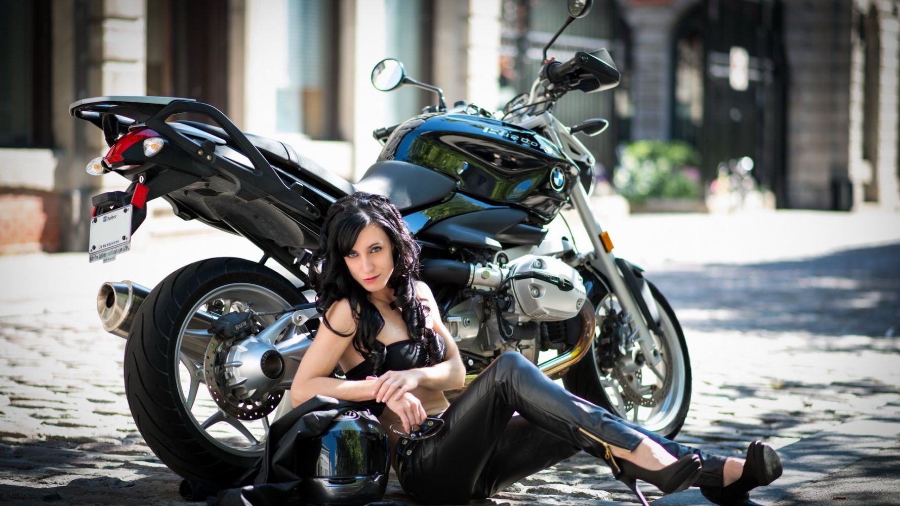 European women on bikes in Bamako